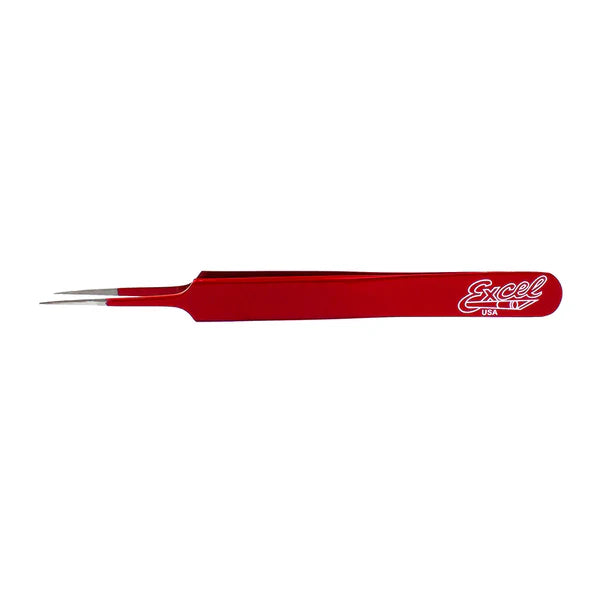 Straight Point Tweezer Red 4.5" EXL30427