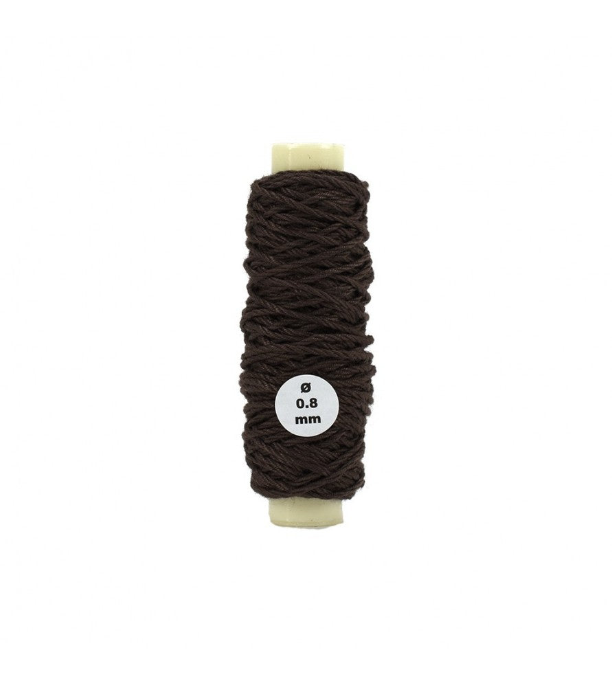 Cotton Thread: Brown Diameter 0.8 mm and Length 10 meters (08808)