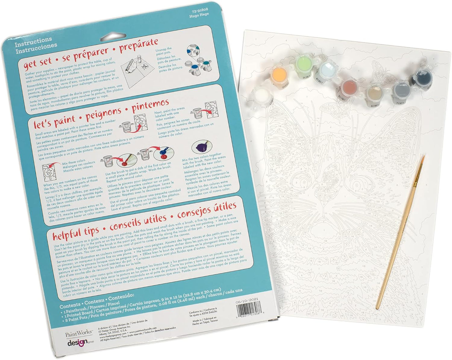 Paint By Number Cat & Butterflies 9"x12" DIM91808 INTERMEDIATE