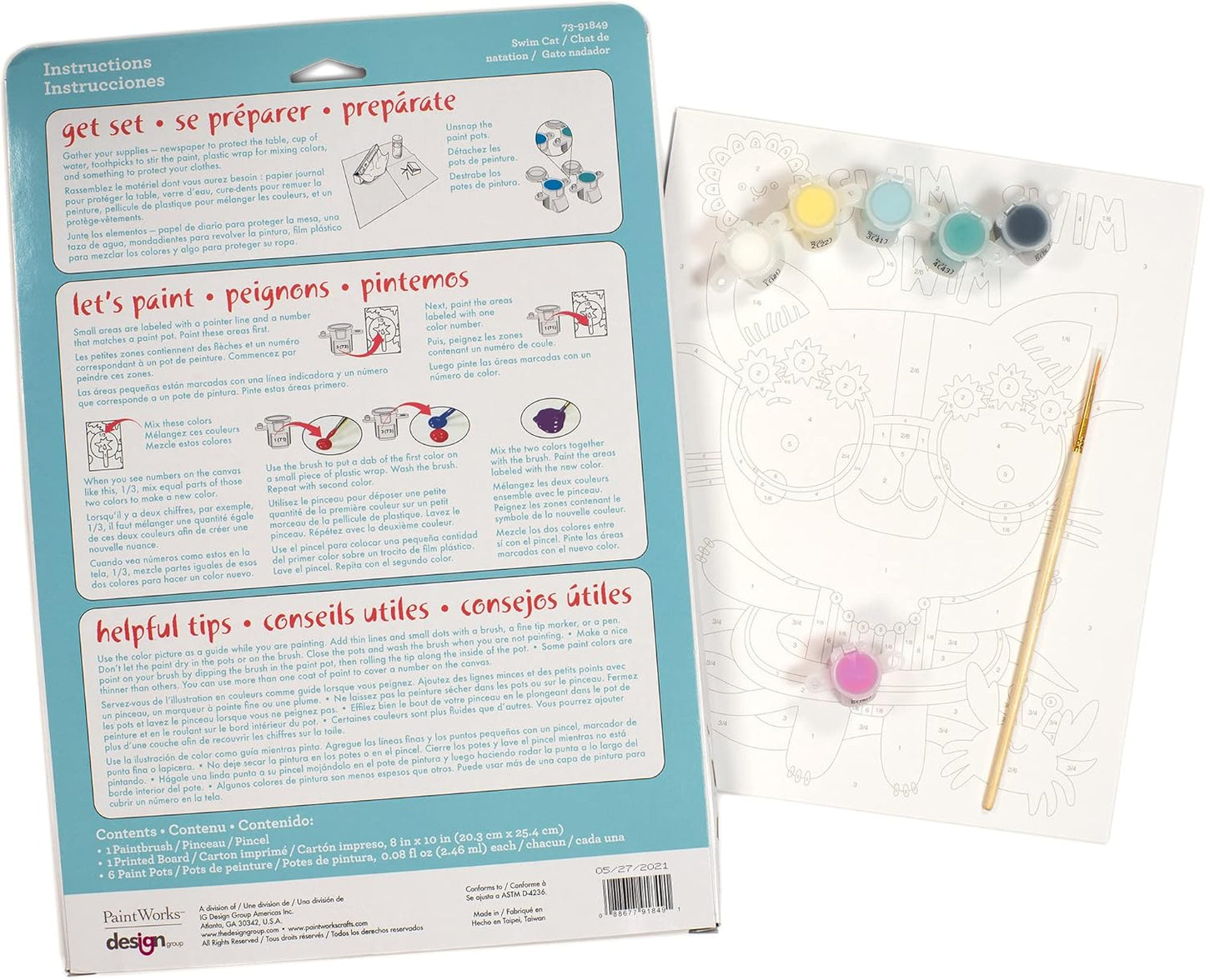 Paint By Number Swim Cat 8"x10" DIM91849 BEGINNER