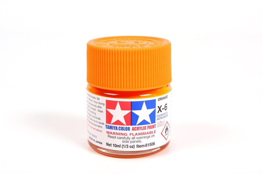 Flacon acrylique orange Tamiya X6 10 ml TAMX6