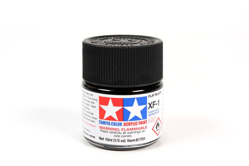 Tamiya XF1 Flat Black Acrylic Bottle 10ml TAMXF1