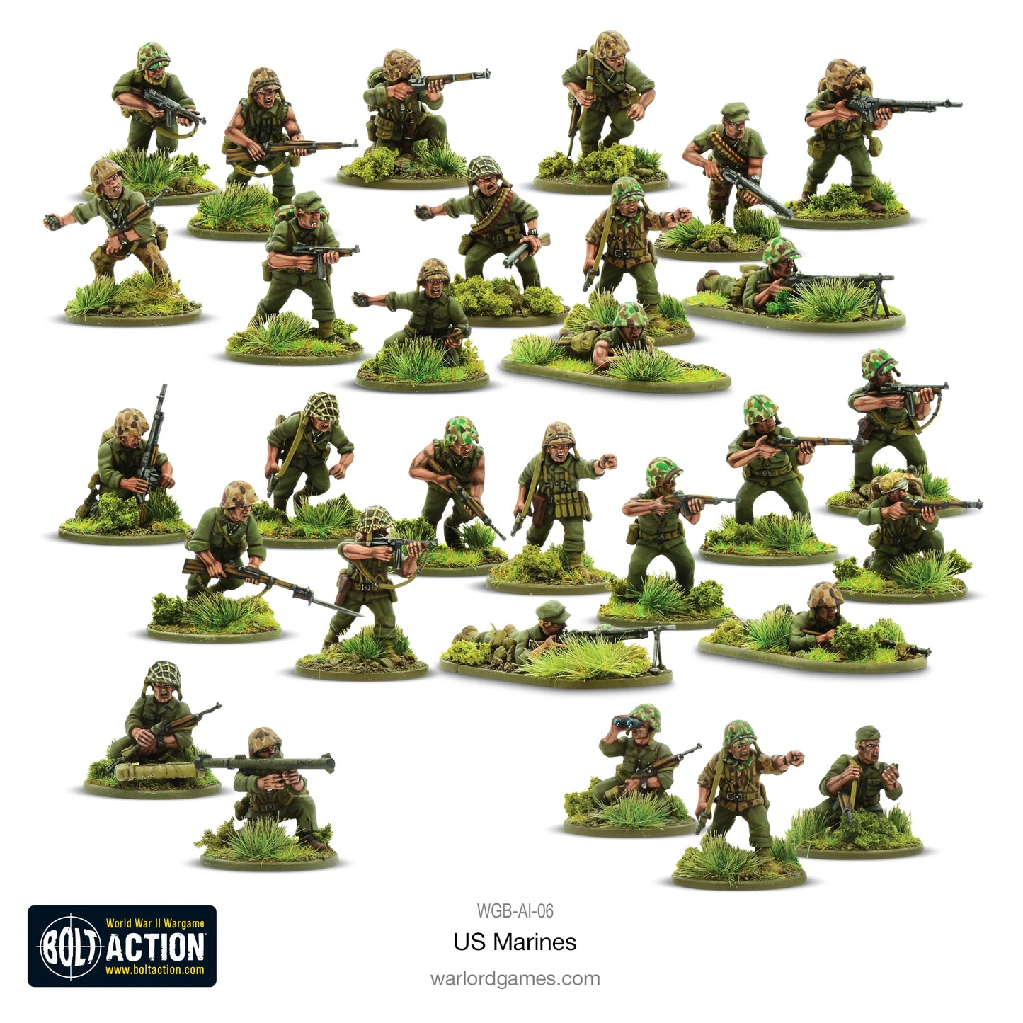 Bolt Action US Marines Plastic Box Set 1/56 (WGB-AI-06)