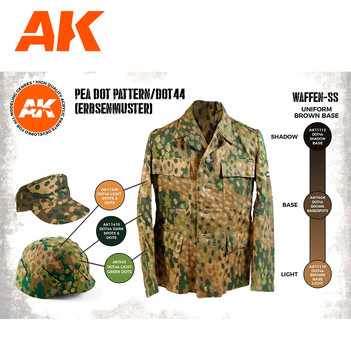 AK 3rd Gen Waffen SS 44 DOT Uniform erbsenmuster (AK11623)