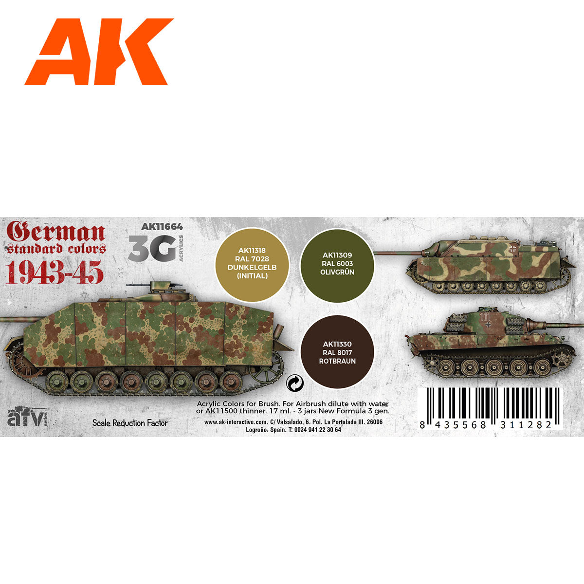 AK 3rd Gen German Standard Colors 44-45 Combo (AK11664)