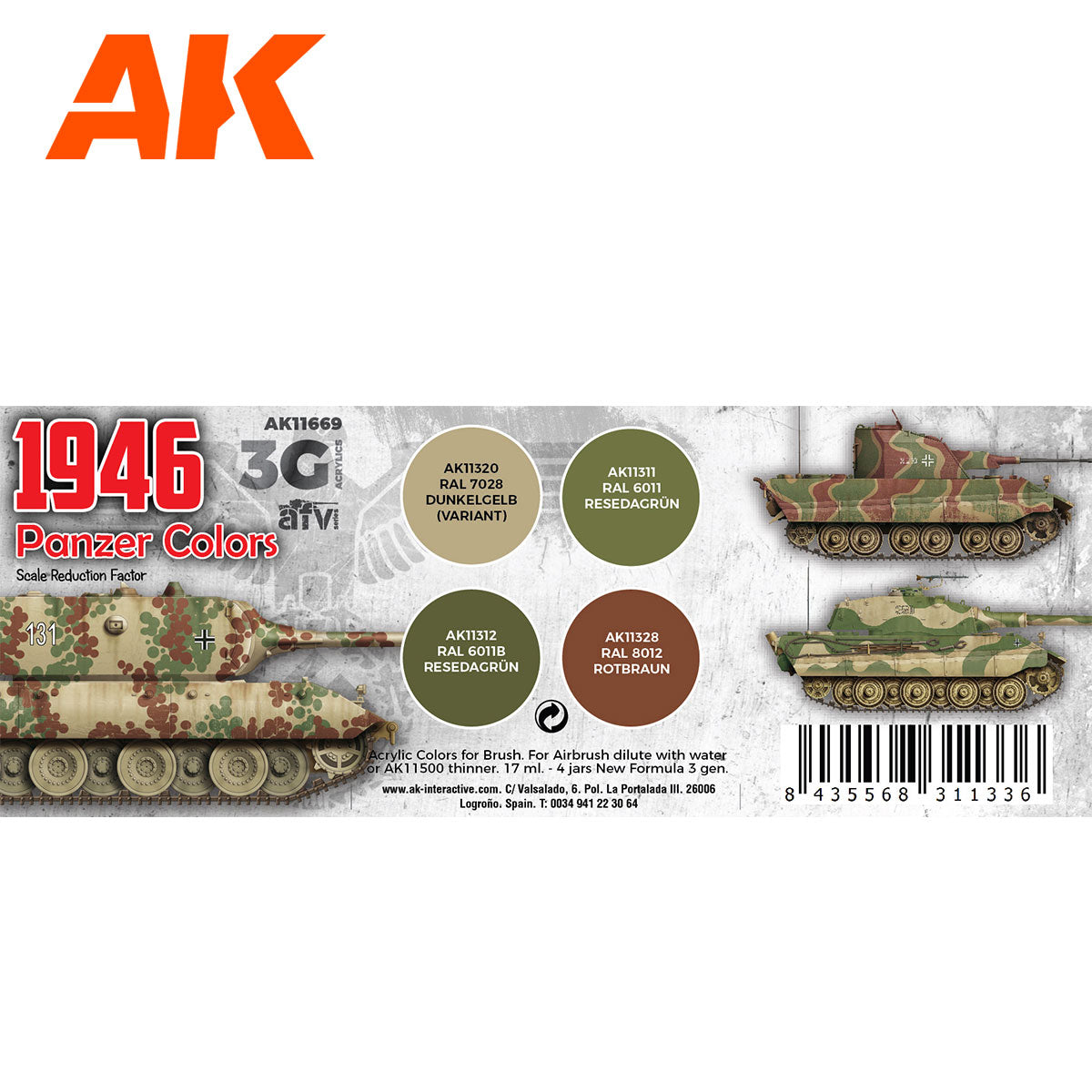 AK 3rd Gen Panzer Colors 1946 (AK11669)