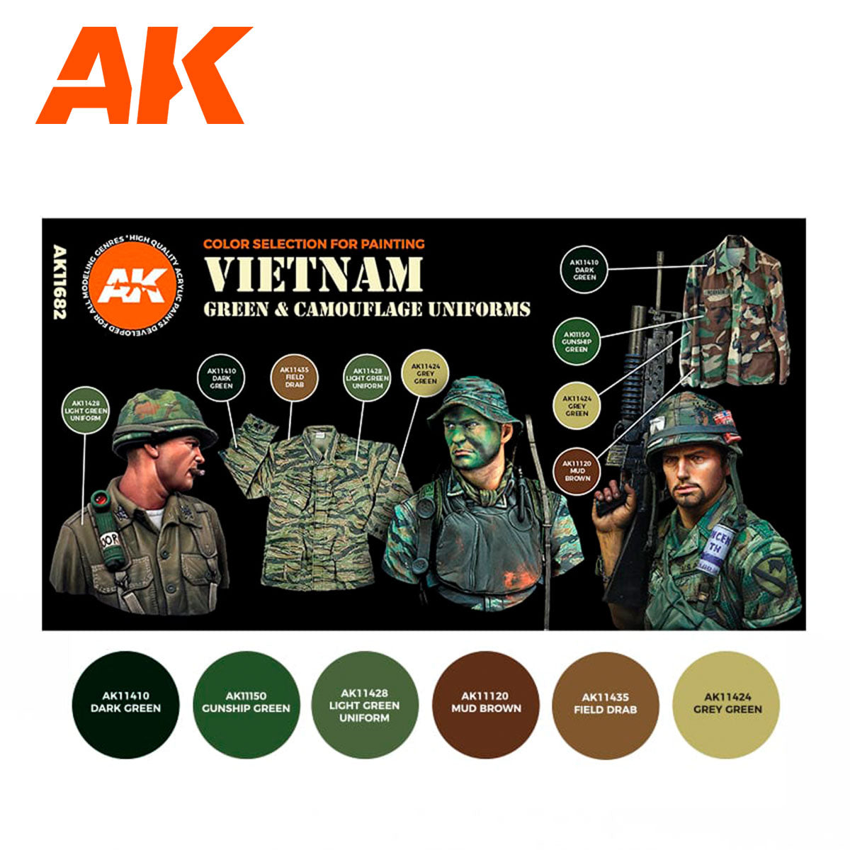 AK 3rd Gen Vietnam Green & Camouflage Colors (AK11682)