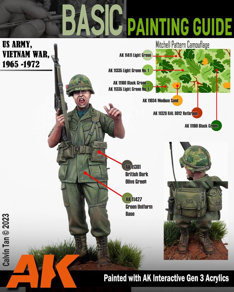 AK 3rd Gen Vietnam Green & Camouflage Colors (AK11682)