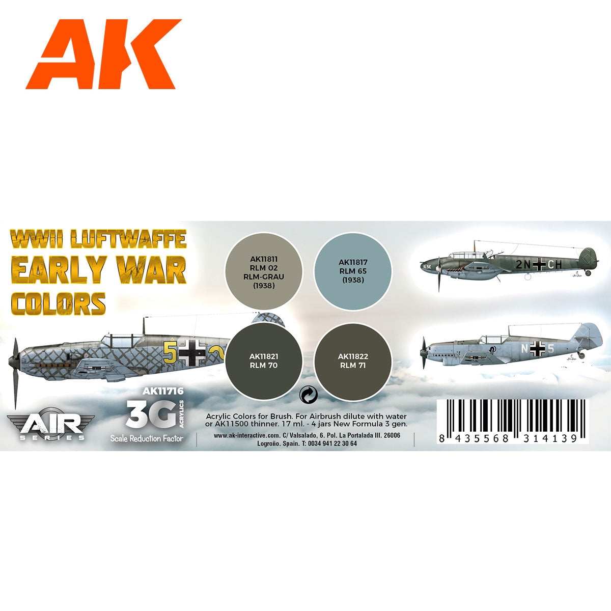 AK 3rd Gen WWII Luftwaffe Early War Colors (AK11716)