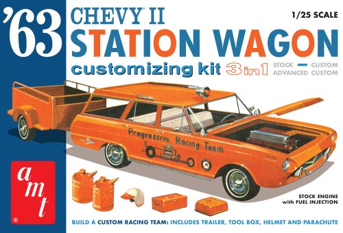 '63 Chevy II Wagon with Trailer 1/25 AMT1201