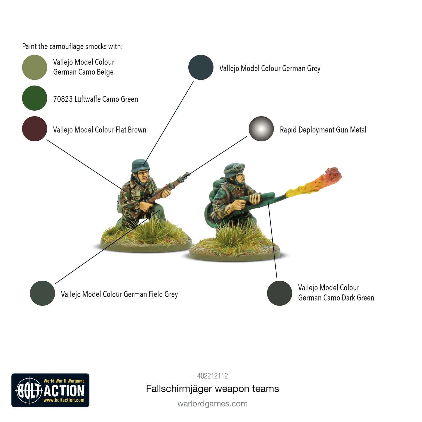 Bolt Action Fallschirmjager Weapons Team 1/56 (402212112)