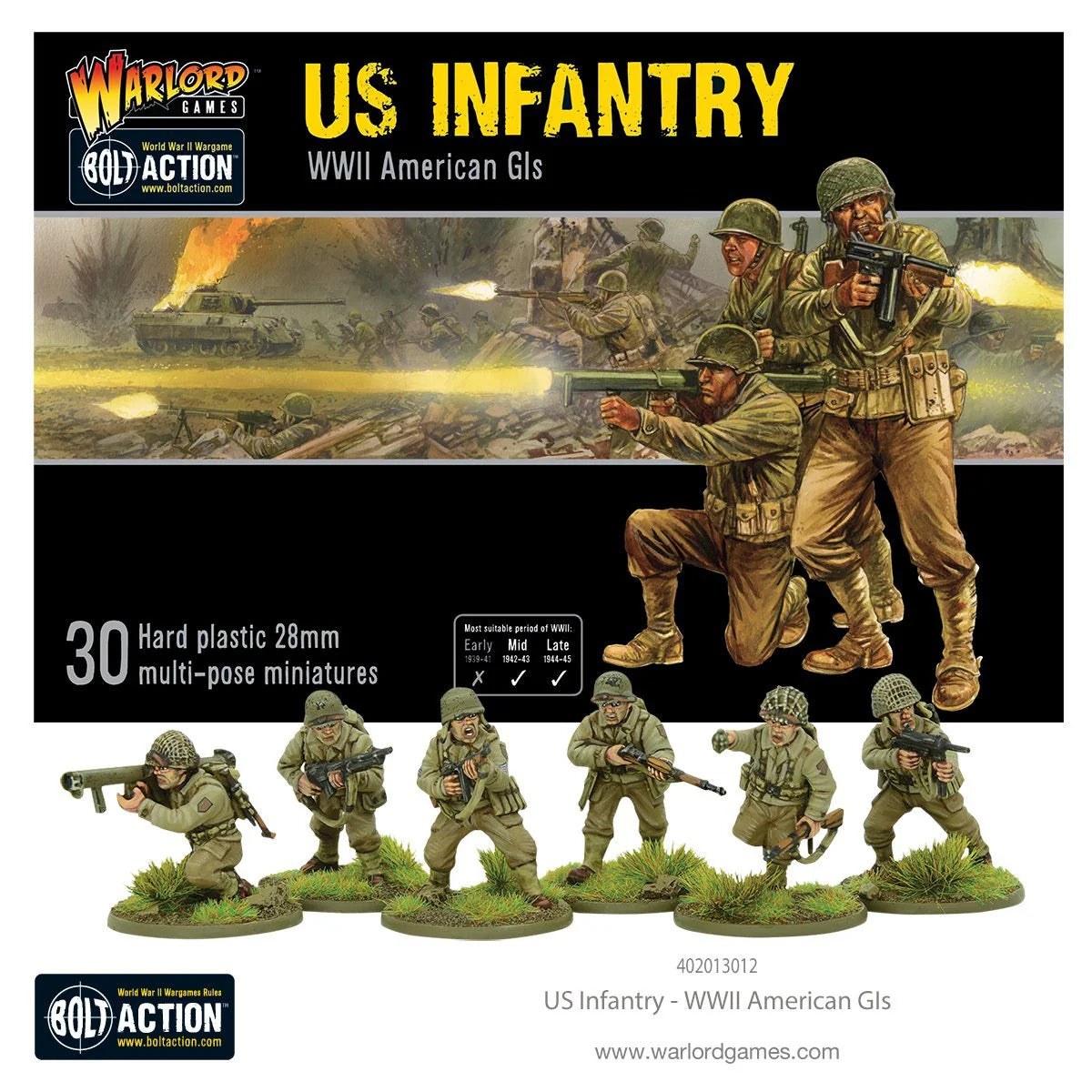 Bolt Action US Infantry WWII American GIs 1/56 (402013012)