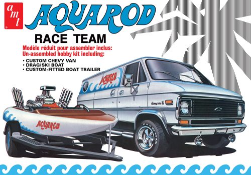 Fourgonnette Chevy 1975 et bateau de course avec remorque 1/25 AMT1338