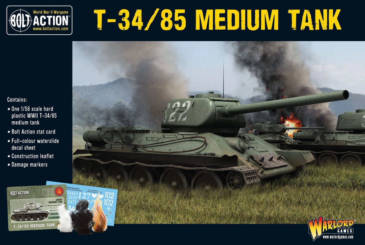 Bolt Action T34-85 Medium Tank 1/56 (402014004)