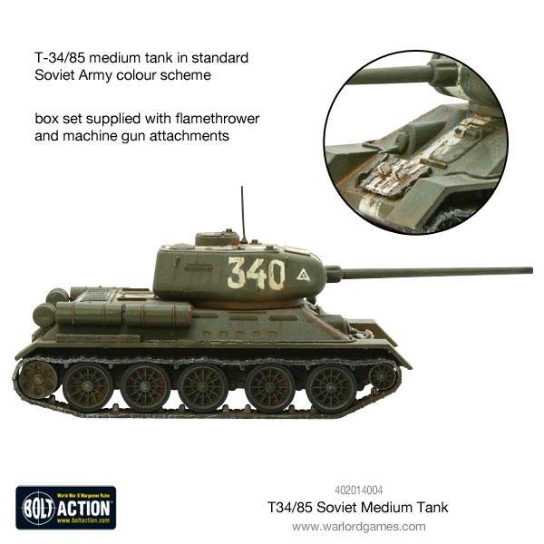 Bolt Action T34-85 Medium Tank 1/56 (402014004)