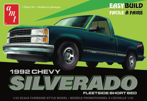 Camionnette à plateau court Fleetside Chevrolet Silverado 1992 1/25 AMT1408