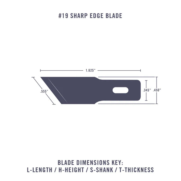 No. 19 Sharp Angle Blade 5pk EXL20019