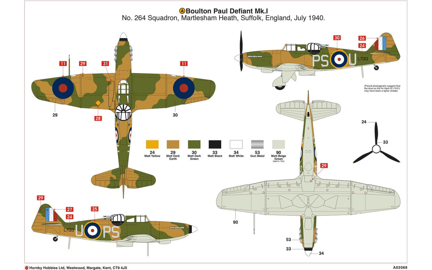 Airfix Boulton Paul Defiant 1/72 ARX2069