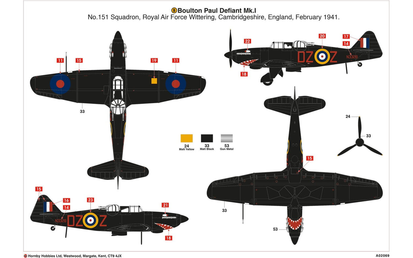 Airfix Boulton Paul Defiant 1/72 ARX2069