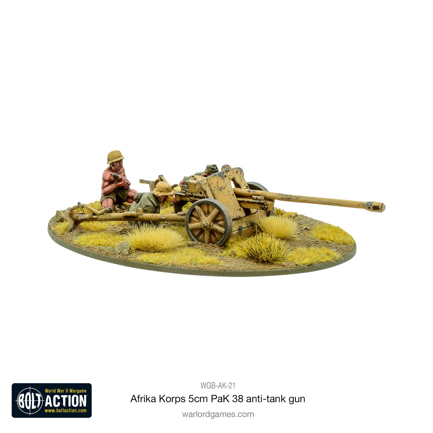 Bolt Action Afrika Korps 5cm Pak38 ATG 1/56 (WGB-AK-21)