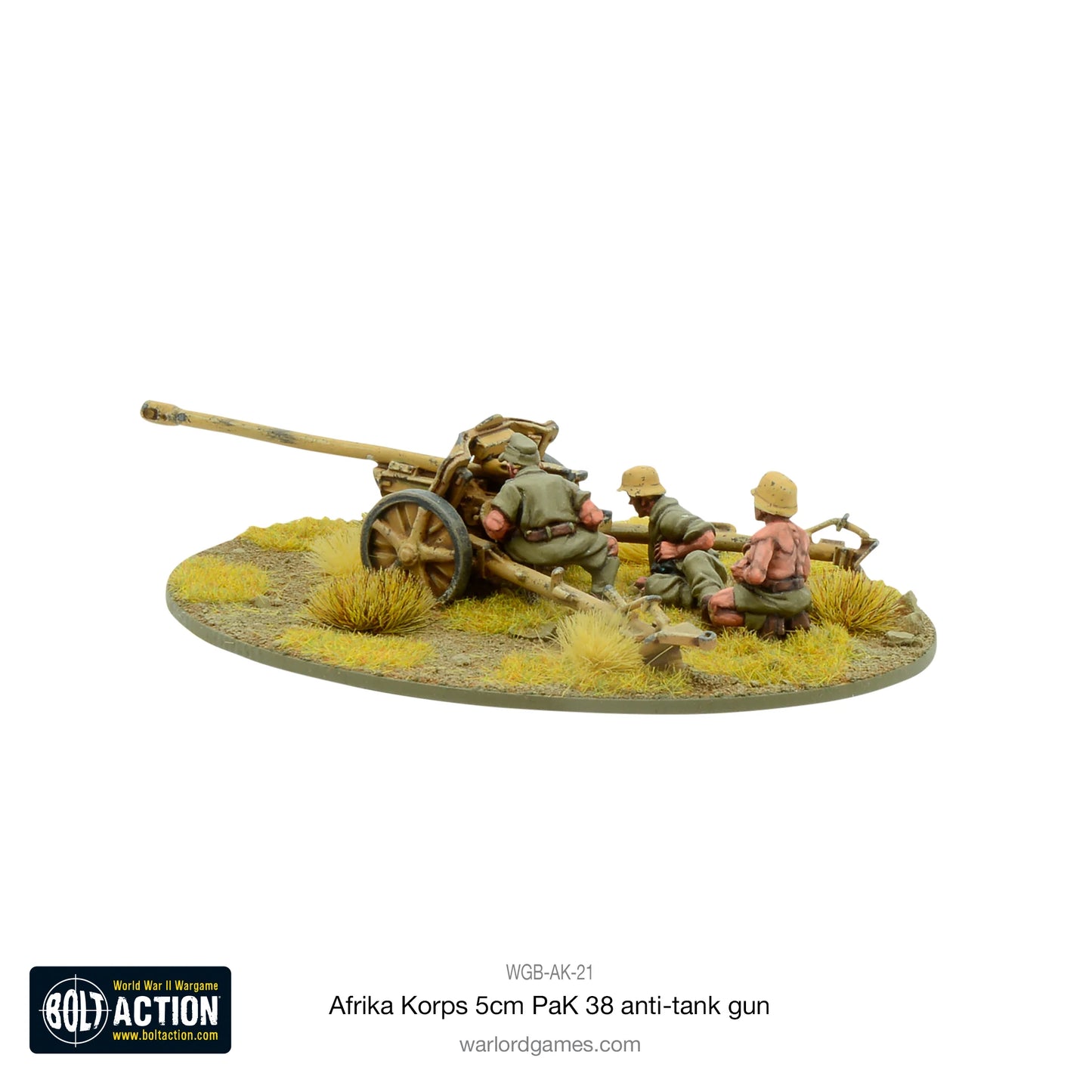 Bolt Action Afrika Korps 5cm Pak38 ATG 1/56 (WGB-AK-21)