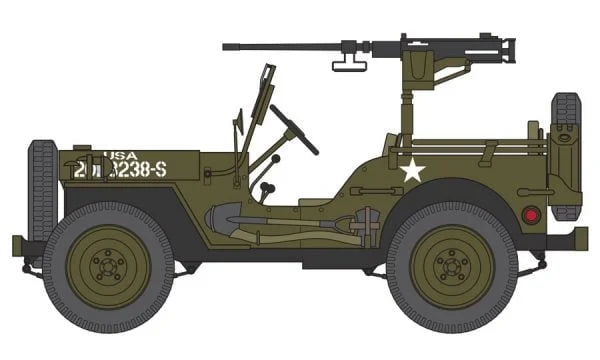 Jeep Willys Airfix, remorque et obusier 1/72 ARX2339 