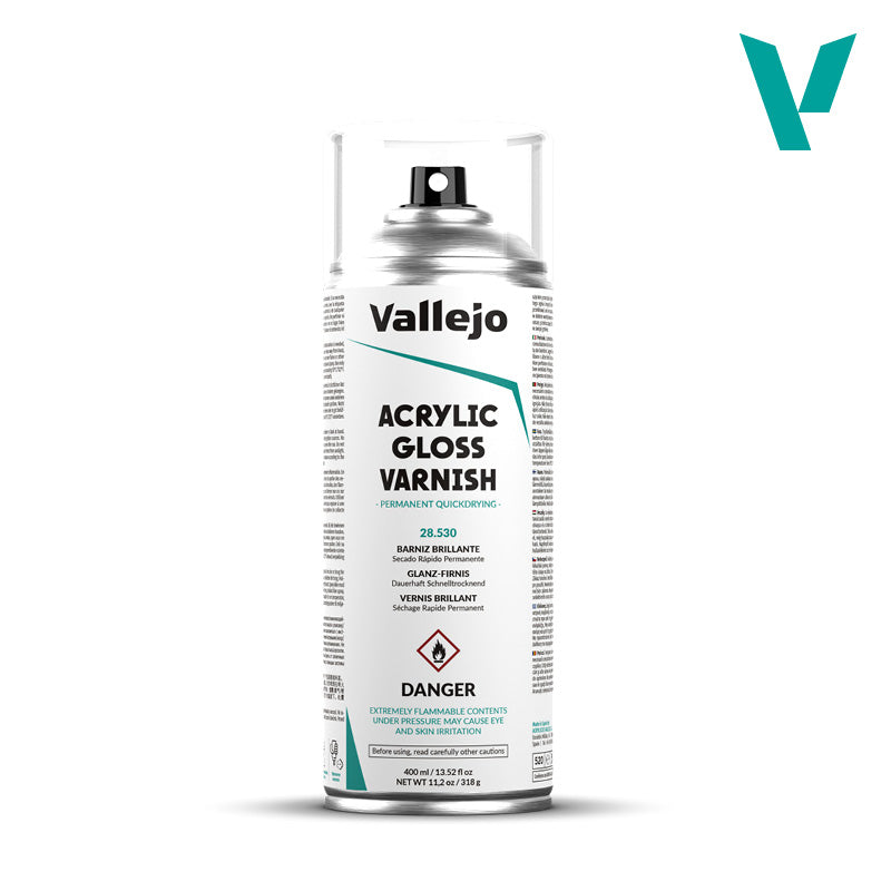 Vallejo Gloss Acrylic Varnish Sprat 400ml VAL28530