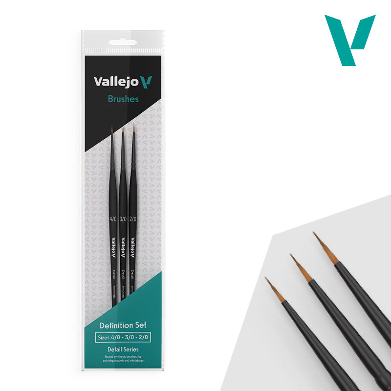 Vallejo Definition Set 4/0,3/0,2/0 Synthetic Brushes VALB02990