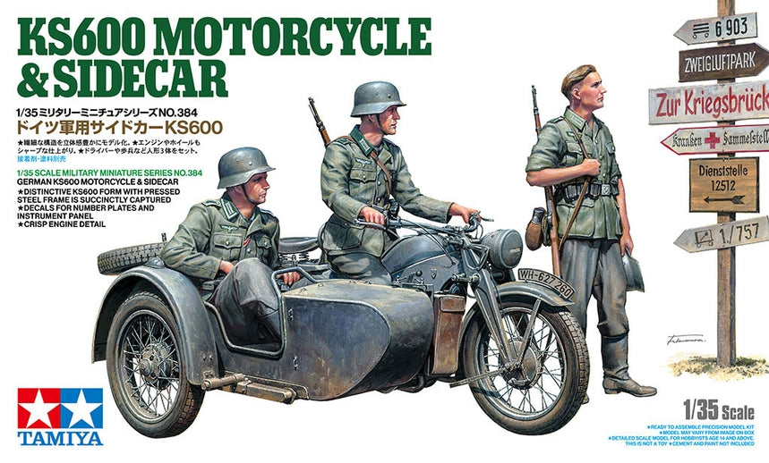 Tamiya KS600 Motorcycle and Sidecar 1/35 (35384)