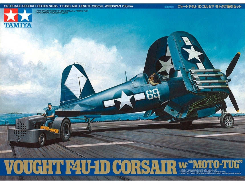 Tamiya Vought F4U-1D Corsair W/Moto Tug 1/48 (61085)