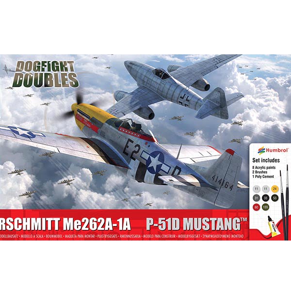 Double combat aérien Airfix Me262A-1A et P51D 1/72 ARX50183 