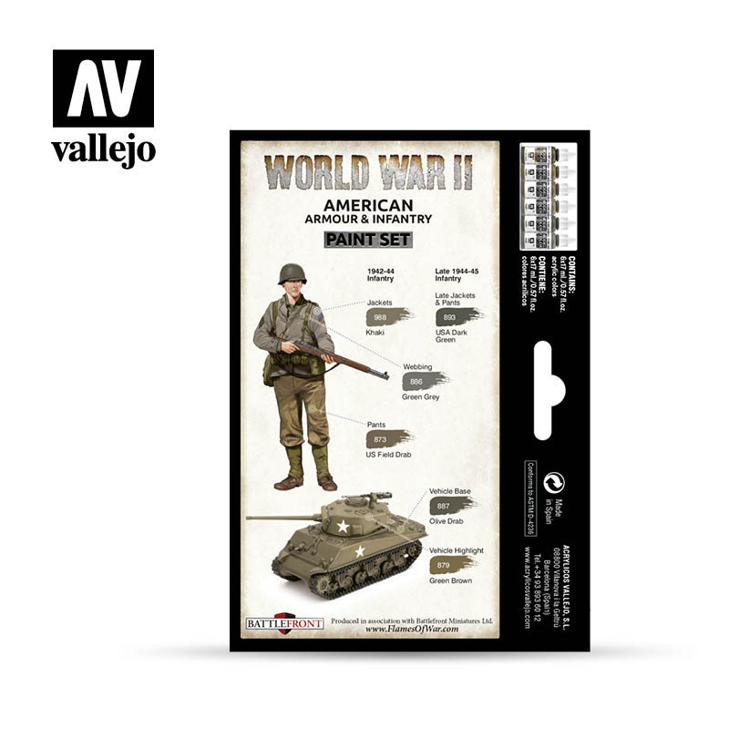 WWII US Armour & Infantry (6) VAL70203