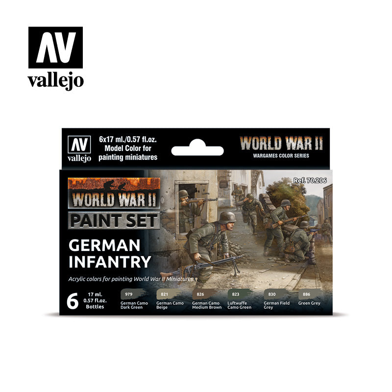 Coffret de peinture pour infanterie allemande de la Seconde Guerre mondiale (6) VAL70206 