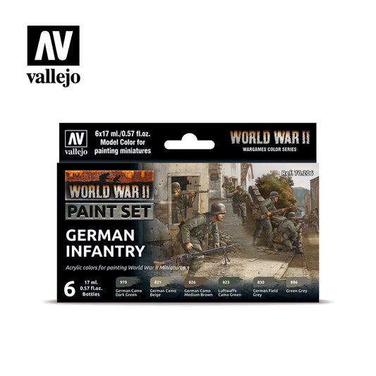 Coffret de peinture pour infanterie allemande de la Seconde Guerre mondiale (6) VAL70206 