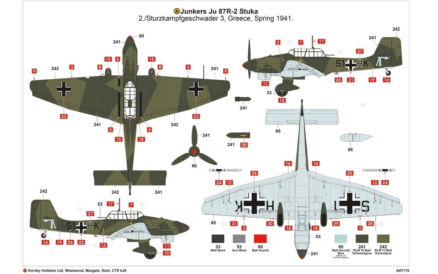 Airfix Junkers JU87B-2/R-2 1/48 ARX7115