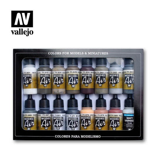 Vallejo Model Air Weathering Set 16 colors VAL71194