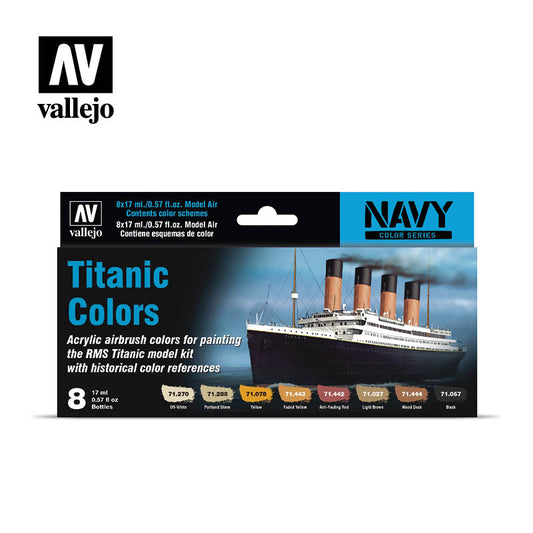 Vallejo Model Air Titanic Colors Paint Set VAL71646