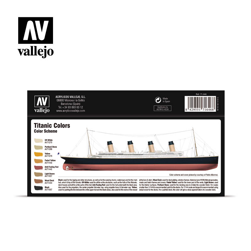 Vallejo Model Air Titanic Colors Paint Set VAL71646