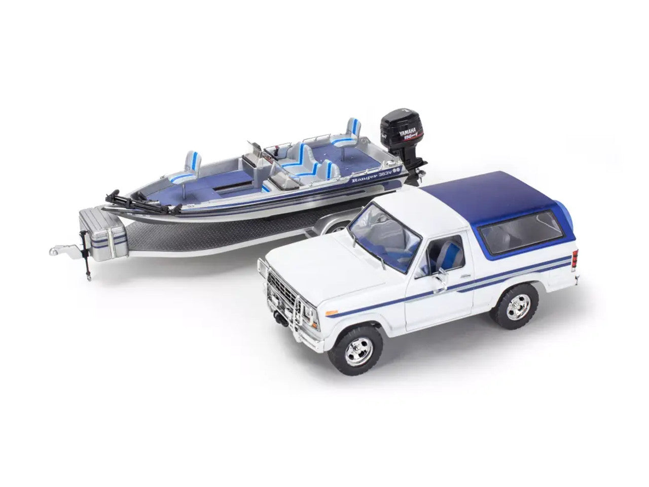 '80 Ford Bronco with Bass Boat and Trailer 1/24 RMX7242