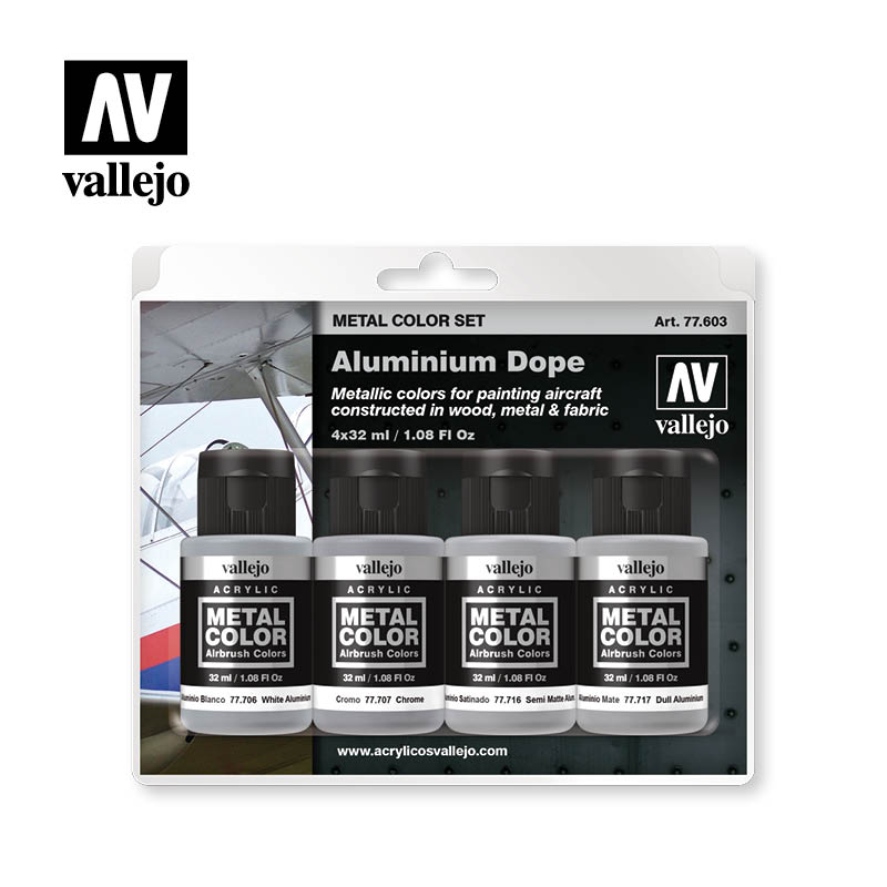 Vallejo Aluminum Dope Metal Set VAL77603