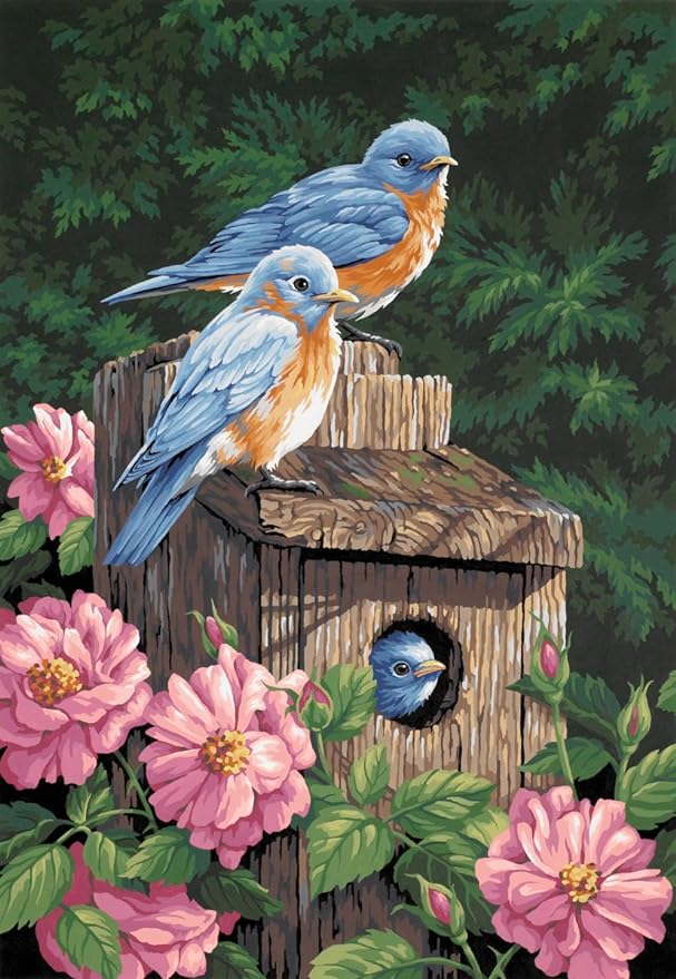 Paint By Number Garden Bluebirds 14"x20" DIM91401