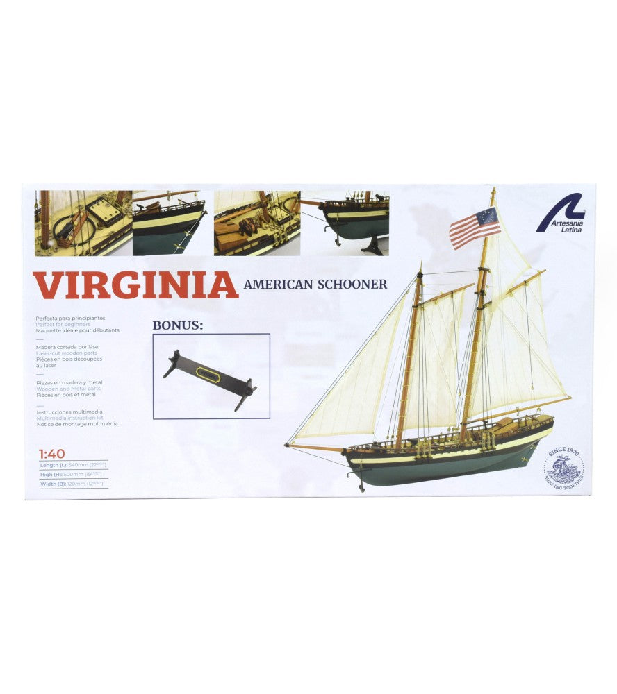 American Schooner Virginia. 1:41 Wooden Model Ship Kit (22115)