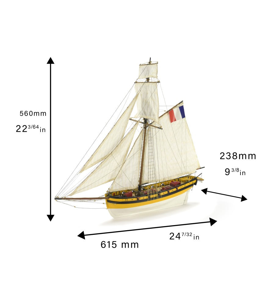 Cutter Le Renard Wooden Ship Model Kit (22401)