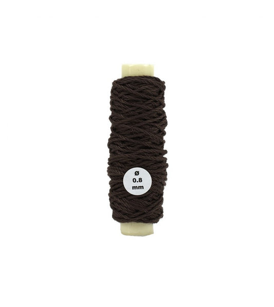 Cotton Thread: Brown Diameter 0.8 mm and Length 10 meters (08808)