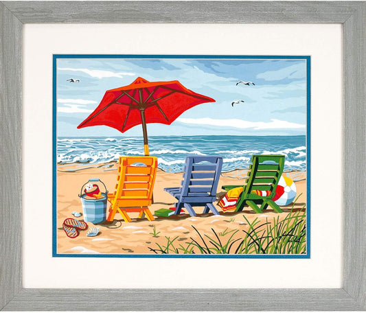 Paint By Number Beach Chair Trio 14"x11" DIM91316