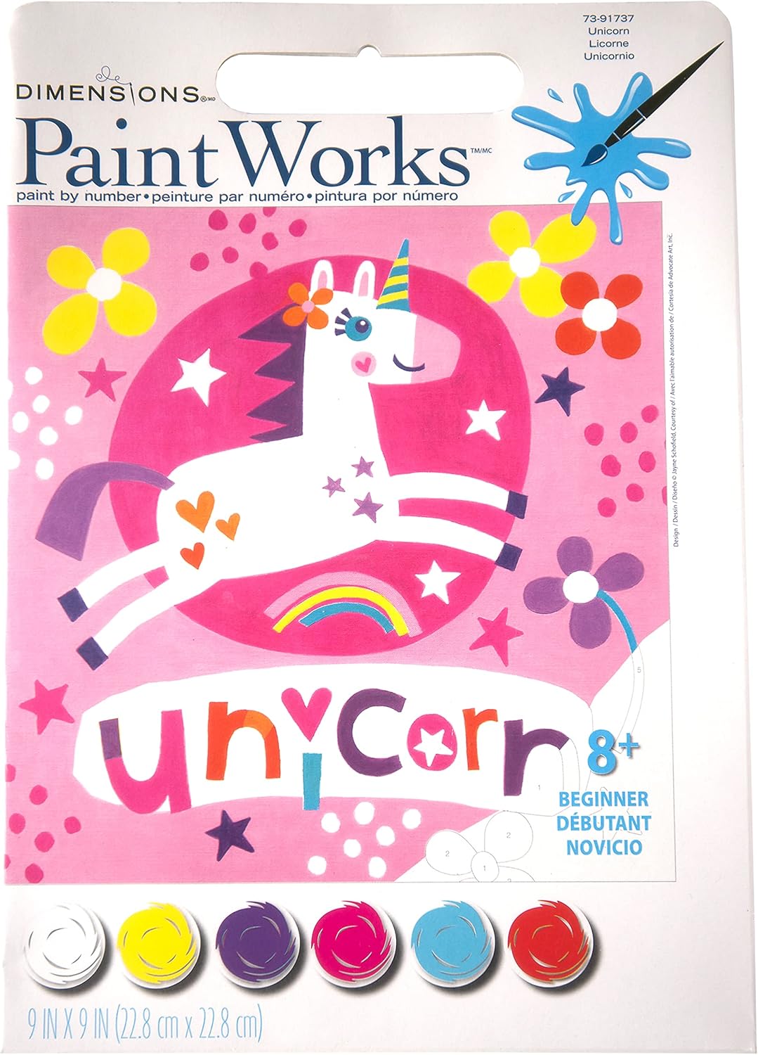 Paint By Number Unicorn 9"x9" DIM91737 BEGINNER