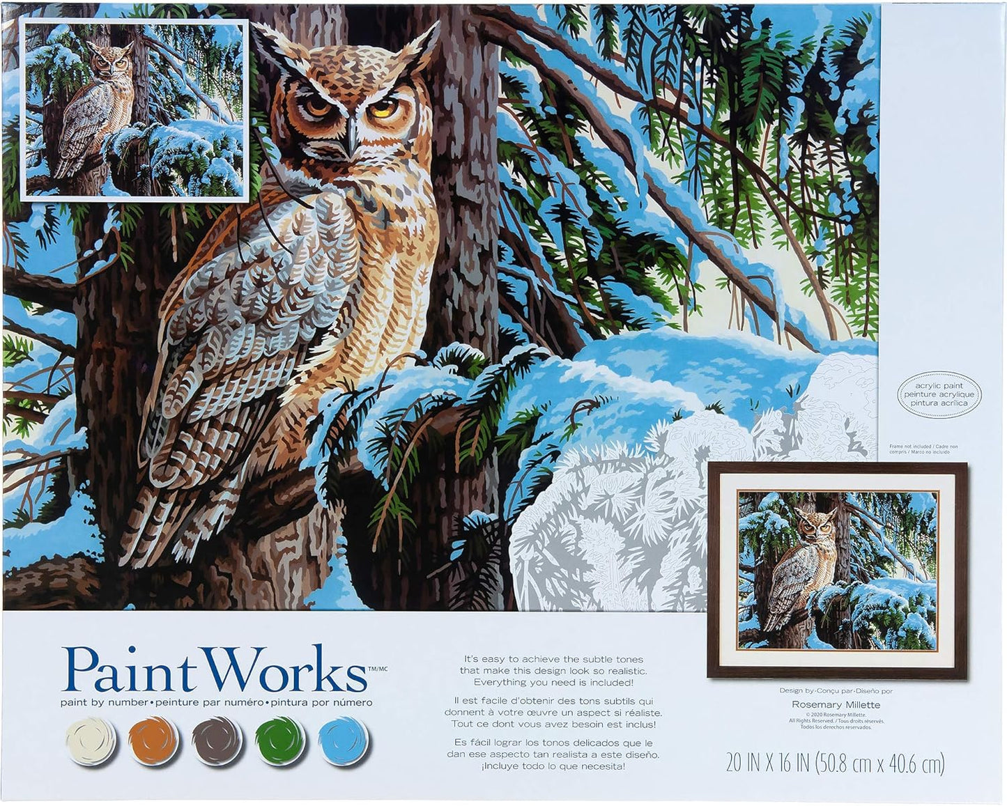 Paint By Number Great Horned Owl 20"x16" DIM91772