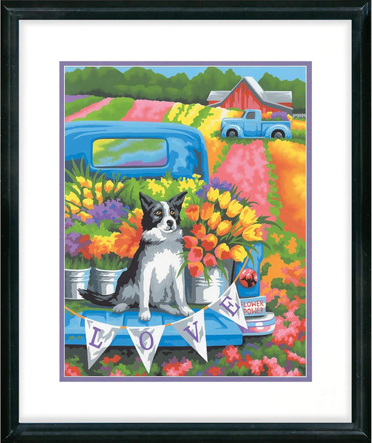 Paint By Number Flower Power Dog 11"x14" DIM91775