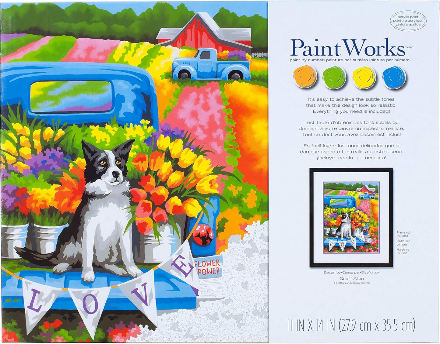 Paint By Number Flower Power Dog 11"x14" DIM91775