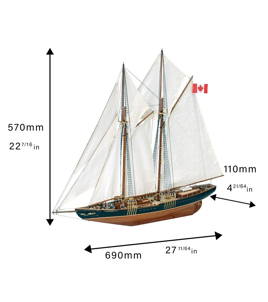 Schooner Bluenose II. 1:75 Wooden Model Ship Kit (22453)